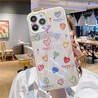 Love Hearts Case for iPhone 13 Pro Max,for iPhone 13 Pro Max Case Happy Face,Rainbow Design TPU [Shock Absorbing] Soft Bumper Protective Case Cover for iPhone 13 Pro Max 6.7 inch