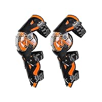 Knee Shin Guards Pads Motorcycle Protective Gear for Men Women PP PE Hard Collision Avoidance Motocross Motorbike Racing Bicycle Cycling Knee Protector (Orange)