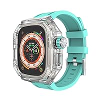 Transparent Watch Case+Fluorine Rubber Watch Strap，For Apple Watch 8 Ultra 49mm Refit Mod Sport band，For iWatch Ultra 49mm Luxury Modification Kit Belt