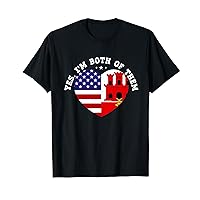 Half American Half Guernsey USA Flag Men Women T-Shirt
