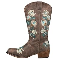 Roper Women’s Riley Floral Western Boot – 12-1/4” Shaft – Vintage Cowgirl Boots, Snip Toe Cowboy Boots for Women, Flexible Outsole & Padded Insole