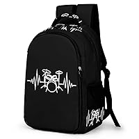 Drums Heartbeat Unisex Travel Backpack Lightweight Shoulder Bag Funny Laptop Daypack