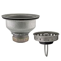 Design House 542985 Kitchen Sink Anti-Clogging S304 Drain Strainer with Food Waste Catching Basket and Spring Clip, 4-inch, Satin Stainless Steel