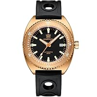 Mens Diver Watches, Men Automatic Watch Bronze Sport 500M Water Resistant Luxury Self Wind Mechanical Wristwatches C3 Luminous Sapphire Mirror Chronograph Diving Bezel NH35