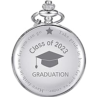 Classic Pocket Watch School Class of 2023 Graduation Gift Engraved Graduation Gift with Storage Box and Chain