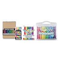 Magic Puffy Pens Neon Color Pens with 3D Ink (Set of 6) with Sketchbook, Switch-eroo Double Sided Color Changing Markers in Vibrant Colors (Set of 12) & Gel Crayons with Paint Brush & Case (Set of 25)