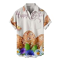 Hawaiian Shirts for Men, Summer Mens Printed Casual Short Sleeve Loose Button Down Shirts Floral Aloha Beach Shirt Tops