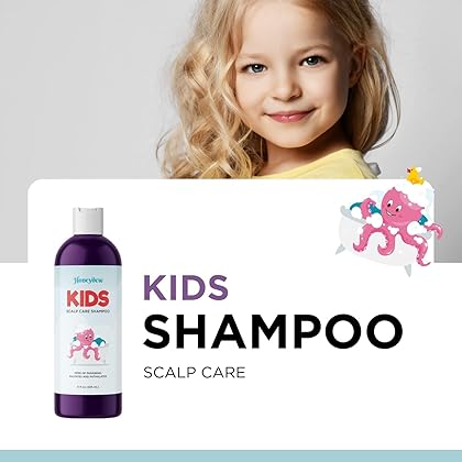 Cleansing Kids Shampoo for Dry Scalp - Dry Flaky Scalp Care Shampoo for Kids and Hair Build Up Remover with Tea Tree Oil and Rosemary Essential Oils for Hair Care - Kids Scalp Cleanser for Build Up