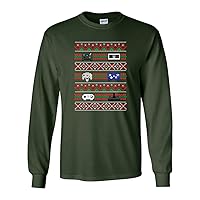 Long Sleeve Adult T-Shirt Video Game Ugly Christmas Funny Humor DT