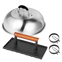 Griddle Accessories Kit for Blackstone, Include Basting Cover, Cast Iron Grill Press, Egg Rings