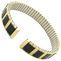 10mm Hirsch Romunda Black & Gold Two Tone Stainless Ladies Expansion Band