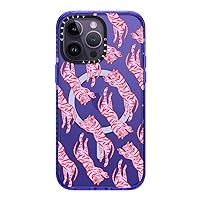 CASETiFY Impact iPhone 14 Pro Max Case [4X Military Grade Drop Tested / 8.2ft Drop Protection/Compatible with Magsafe] - Tigers by Grace Owen - Peri Purple