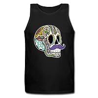 Men's Day of Dead Flowers Dia De Los Muertos Sugar Skulls Tank Top Shirt