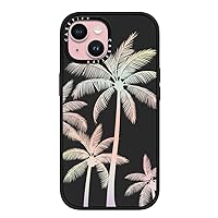 CASETiFY Impact Case for iPhone 15 [4X Military Grade Drop Tested / 8.2ft Drop Protection] - Flower Prints - Modern Tropical Palm Tree - Matte Black