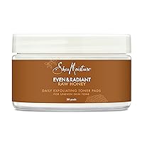 SheaMoisture Even and Radiant Face Pads For Uneven Skin Tone and Dark Spots Daily Exfoliating Toner Pads With Raw Honey 30 Count
