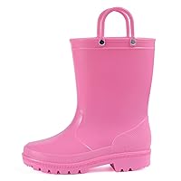 Kids Rain Boots with Easy-on Handles for Boys and Girls