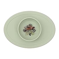 ezpz Tiny Bowl (Sage) - Silicone Baby Bowl with Suction for 6 Months + - Built-in Placemat - First Foods + Baby Led Weaning - Fits on All Highchair Trays - Suction Bowls for Baby