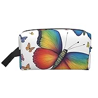 Rainbow Butterfly Printed Cosmetic Storage Bag, Women'S Travel Accessory Storage Cosmetic Bag