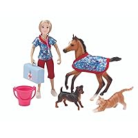 Breyer Freedom Series (Classics) Day at The Vet Doll & Animals Set | 8 Piece Playset with 6