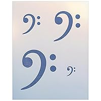 Bass Clef Stencil - Music Musical Notes Decor Reusable Laser Cut Mylar Template for Painting Home Decor Crafts Home Animals Inspiration Paisley - The Artful Stencil
