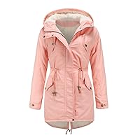 Women Winter Hoodies Coats Warm Thicken Zipper Jackets Outwear Waist Drawstring Pocket (run small, order two size up)