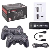 Steria Wireless Retro Game Stick, X2 4K HD HDMI Output 2.4G Wireless Controller Gamepad Built-in 30,000 Games Mini Plug and Play Arcade Video Home Emulators Game Console, Gift for Kids Adults