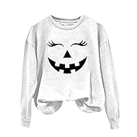 Halloween Sweatshirts Long Sleeve Shirts Crewneck Pumpkin Print Baseball Jersey Loose Casual Pullover Tee Tops Fall