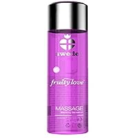 Swede Fruity Love Massage Oil Mix Flavored Erotic Warming Body Oil Foreplay Sensual Massage Oil for Couples Yoni Relaxing Lotion Romatic Date Night Therapy 60 ml (Raspberry and Rhubarb, 2 fl oz)