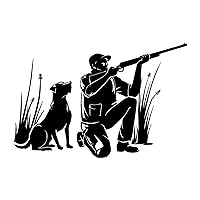 Fishing Hunting Style Sticker-Hunter Dog Shotgun Hunt Hunting-Wall Decal Sticker-Man Cave Club Room Wall Decor Decals-Removable Stickers-BxSxK00-15-27-22.5x34 in