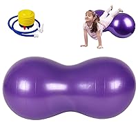 Peanut Ball Exercise Ball Fitness Accessories 35x18 Inch Anti Burst Peanut Exercise Ball with a Air Thicken PVC Peanut Ball for Kids Therapy Pregnancy Portable Yoga Ball for Home Gym Fintness