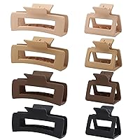 8Pcs Rectangle Hair Clips, Hair Accessories for Women,Big and Small Neutral Rectangle Hair Claw Clips for Thin Hair,Strong Hold Non Slip Clips for Hair Cute Hair Claw Accessories