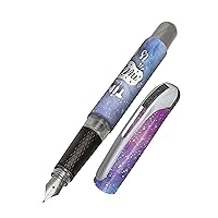 Online College Miracles Right Handed Fountain Pen, Ergonomic Handle, Medium Iridium Nib, Standard Ink Cartridges with Blue Cartridge, Suitable for Allergy Sufferers
