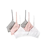 Fruit of the Loom Big Girls' Cotton Convertible Bralette, 3-Pack