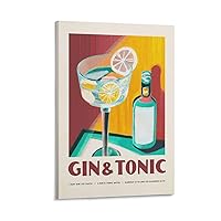 Aperol Spritz Cocktail Alcoholic Beverage Kitchen Wall Print Poster, Gin Tonic Restaurant Wall Decor Canvas Painting Posters And Prints Wall Art Pictures for Living Room Bedroom Decor 12x18inch(30x45