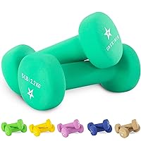 Neoprene Coated Dumbbell Hand Weight Sets of 2 - Multiple Weight Options with 15 Colors, Anti-roll, Anti-Slip, Hexagon Shape