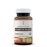 Secrets of the Tribe Agaricus Blazei 60 Capsules, Made with Vegetable Capsules and USDA Organic Bisporus, Button Mushroom/Champignon Healthy Immune Function (60 Capsules)