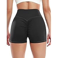Women Athletic Biker Shorts Hot Pants Scrunch Butt Lifting Peach Booty High Waist Workout Leggings Sport Gym Fitness