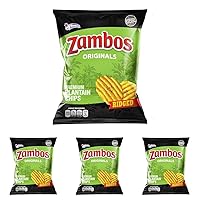 Zambos Plantain Chips Original, Ridged (Pack of 4)