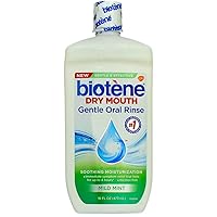 Biotene Dry Mouth Gentle Oral Rinse Soothing Moisturization, Mild Mint, 16 fl oz (Pack of 2)