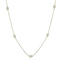Bling Jewelry Minimalist Long CZ By The Yard Tin Cup Chain Necklace For Women 14K Gold Plated .925 Sterling Silver 16 18 20 24 36 Inch