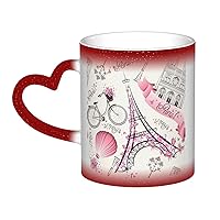 The Paris Tower And A Bicycle Print Color Changing Cup Ceramic Coffee Mug Personalized Magic Mug Tea Cup Gift Giving