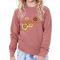 Cute California Kids' Raglan Sweatshirt - Sunflower Sponge Fleece Sweatshirt - Trendy Sweatshirt