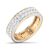 Jewels 14K Yellow Gold 2.57 Carat (H-I Color, SI2-I1 Clarity) Lab Created Diamond Band Ring