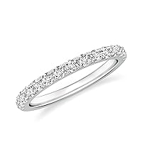 Natural Diamond Semi Eternity Band for Women Girls in Sterling Silver / 14K Solid Gold/Platinum