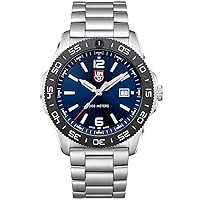 Men's Navy Seal Pacific Diver 3120 Series Silver Stainless Steel Oyster Band Blue Dial Quartz Analog Watch