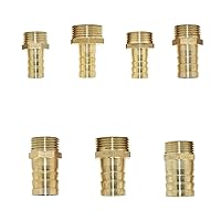 Brass 14/16/19/25mm Hose Barb Connector To Male Thread Coupler Copper Water Irrigation Oil And Air Pipe Fitting 1Pcs (Color : C)