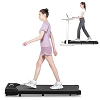 Walking Pad Treadmill Under Desk, 5MPH Portable Small Treadmill for Office & Home, Mini Quiet Compact, 2.5HP Flat Walking Pad, 300 LBS Capacity