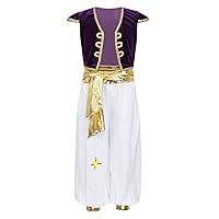 YiZYiF Kids Baby Boys Arabian Prince Costume Vest with Pant Sash Cruise Suits Halloween Cosplay Costumes