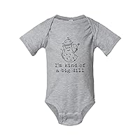 I'm Kind Of A Big Dill (Pickleball), Cute Onesie, Sweet Baby Bodysuit, Graphic Onesie, Shirts with Sayings, Heather Gray, Chill, or Lavender (6M, Heather Gray)