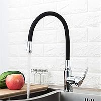 Kitchen Sink Faucet with 6 Colors Silica Gel Nose Cold and Hot Water Mixer Tap Single Handle Tap Crane